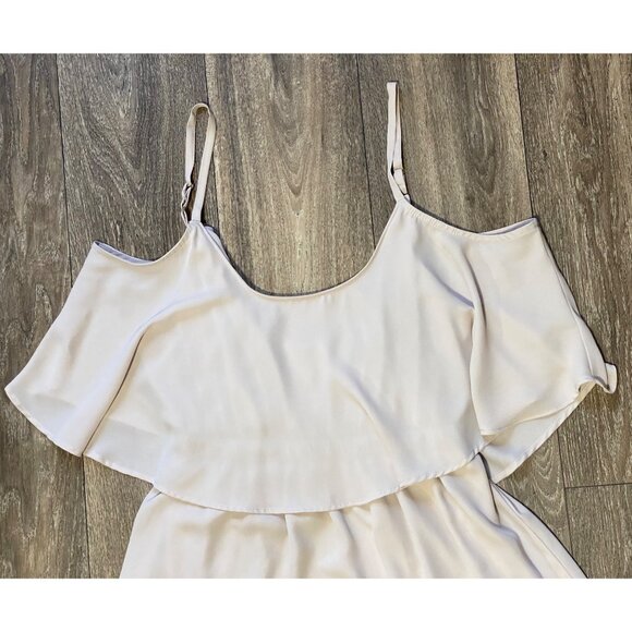 Show Me Your Mumu Caitlin Ruffle Maxi Dress OATMEAL Color Size Medium - Picture 4 of 13